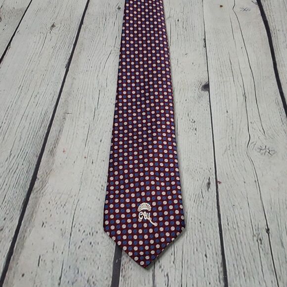 Vintage Mod MCM Red Polka Dot Neck Tie Chicago Detroit - Picture 1 of 8
